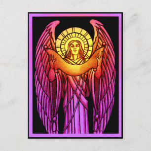 Stained Glass Angel Postcard