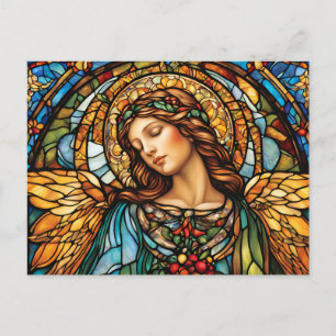 Stained Glass Angel with Wings  Postcard