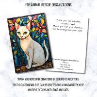 Stained Glass Animal Rescue Organization White Cat