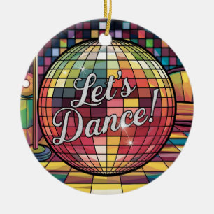 Stained Glass Art, Disco Ball Stained Glass Style Ceramic Ornament