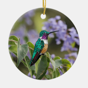 Stained Glass Art, Hummingbird Stained Glass Ceramic Ornament