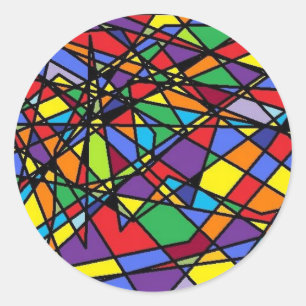 Stained Glass Art Shattered Window Classic Round Sticker