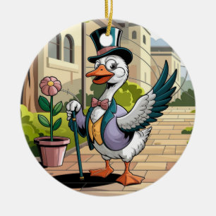 Stained Glass Art, Silly Goose Stained Glass Ceram Ceramic Ornament