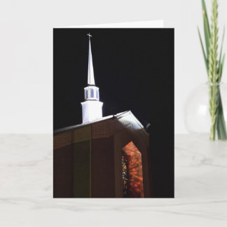 Stained Glass at Night greeting card
