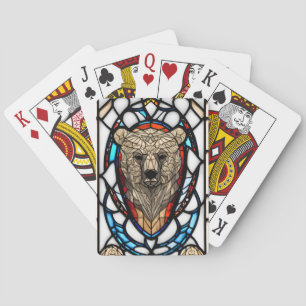 Stained Glass Bear Playing Cards
