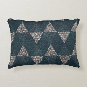 Stained Glass Blue Diamond Accent Pillow