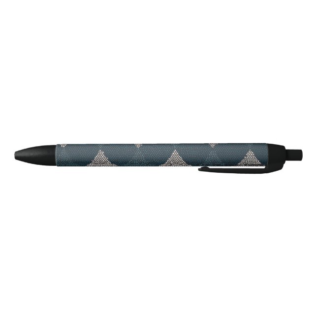 Stained Glass Blue Diamond Black Ink Pen (Bottom)
