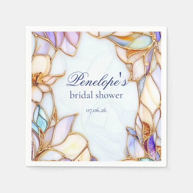 Stained Glass Bridal Shower Napkins (Front)