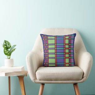 Stained Glass Bright Colours Throw Pillow
