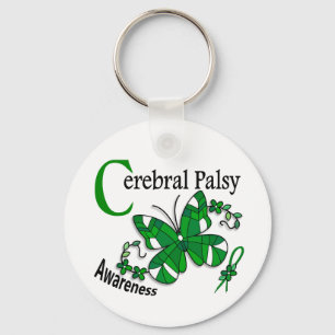 Stained Glass Butterfly 2 Cerebral Palsy Keychain