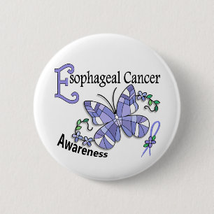 Stained Glass Butterfly 2 Esophageal Cancer Inch Round Button