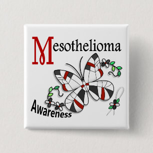 Stained Glass Butterfly 2 Mesothelioma Inch Square Button