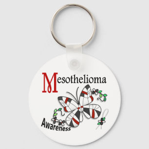 Stained Glass Butterfly 2 Mesothelioma Keychain