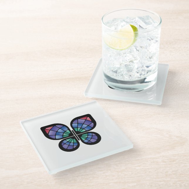 Stained Glass Butterfly Coaster (Angled)
