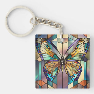 Stained Glass Butterfly Keychain