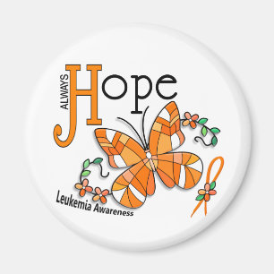 Stained Glass Butterfly Leukaemia Magnet