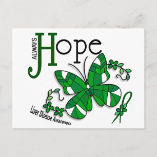 Stained Glass Butterfly Liver Disease Postcard