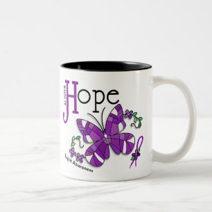 Stained Glass Butterfly Lupus Two-Tone Coffee Mug