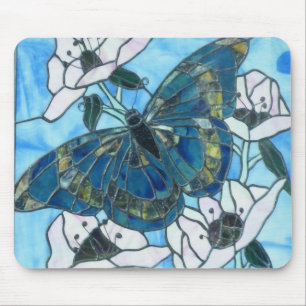 Stained glass Butterfly Mouse Pad