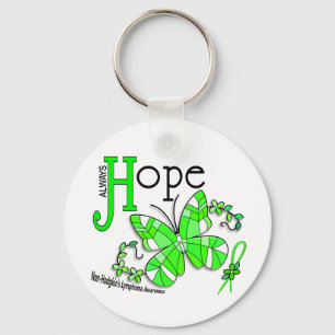 Stained Glass Butterfly Non-Hodgkins Lymphoma Keychain