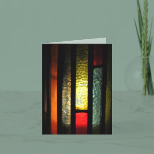 Stained Glass Candlelight Christmas Card