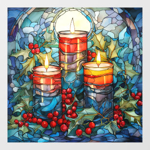 Stained Glass Candles Window Cling