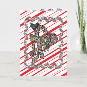 Stained Glass Candy Cane Card Front