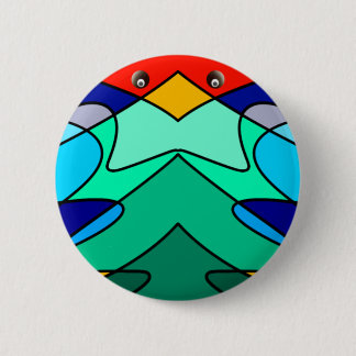 Stained Glass Cardinal Abstract Design 2 Inch Round Button