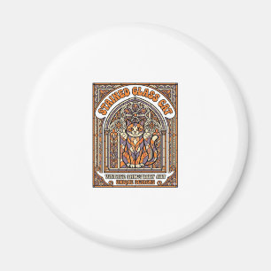 Stained Glass Cat Cat Stained Glass Church Vintage Magnet