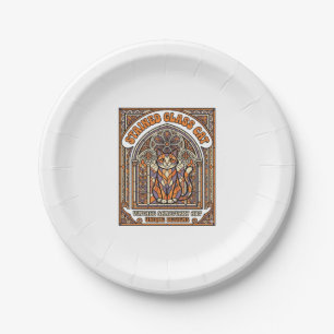 Stained Glass Cat Cat Stained Glass Church Vintage Paper Plate