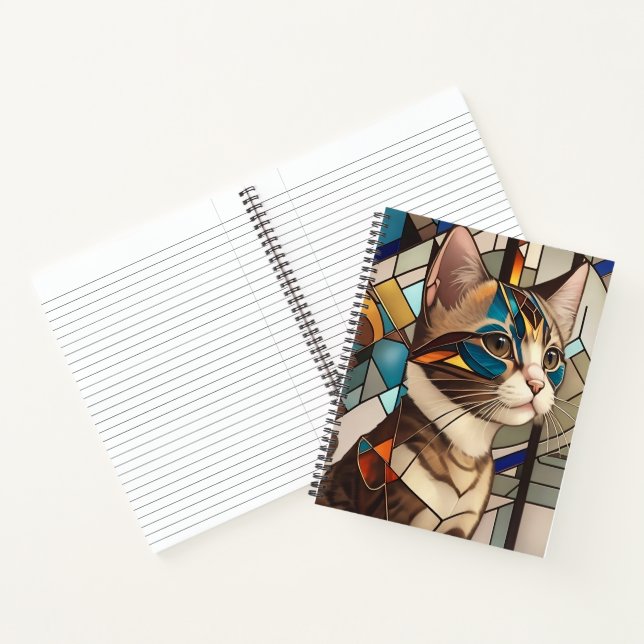 Stained Glass Cat Illustration Notebook (Inside)