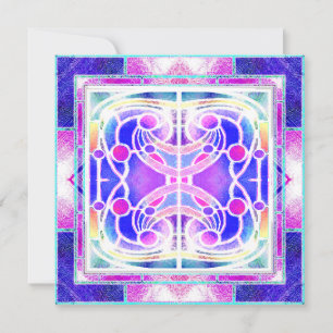 Stained Glass Cathedral Window in Lilac and Pink Holiday Card