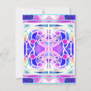 Stained Glass Cathedral Window in Lilac and Pink Postcard