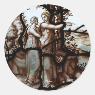 stained glass château de chantilly classic round sticker