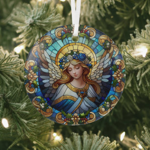 Stained Glass Christmas Angel Ornament