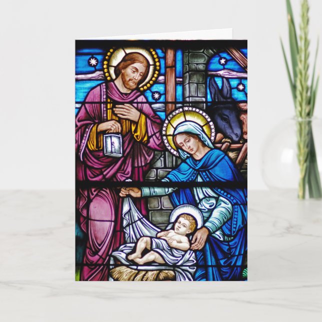 Stained Glass Christmas Holiday Card (Front)