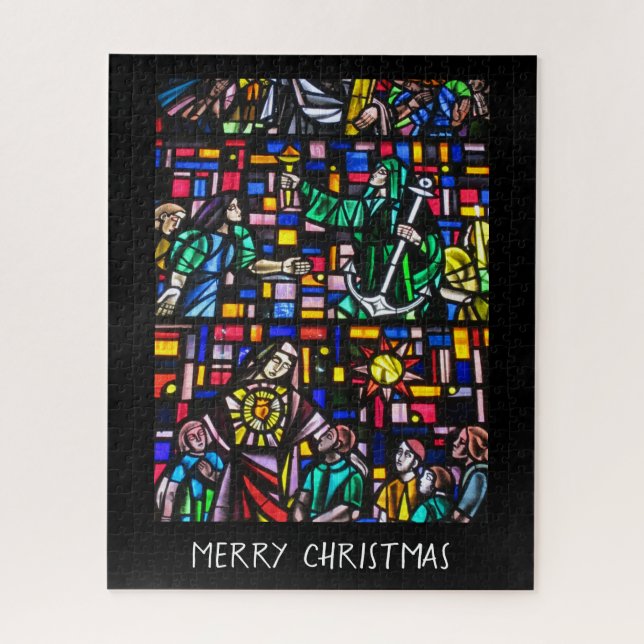 stained glass christmas jigsaw puzzle (Vertical)