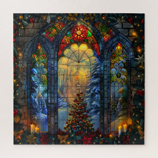 Stained Glass Christmas Puzzle (Vertical)