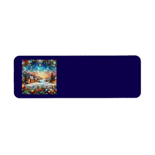 Stained Glass Christmas Scene Address Labels (Front)