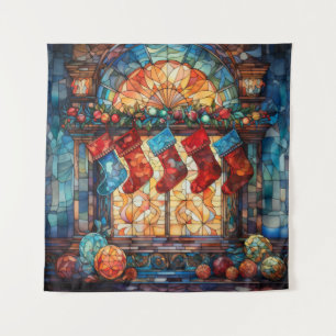 Stained Glass Christmas Stockings Tapestry