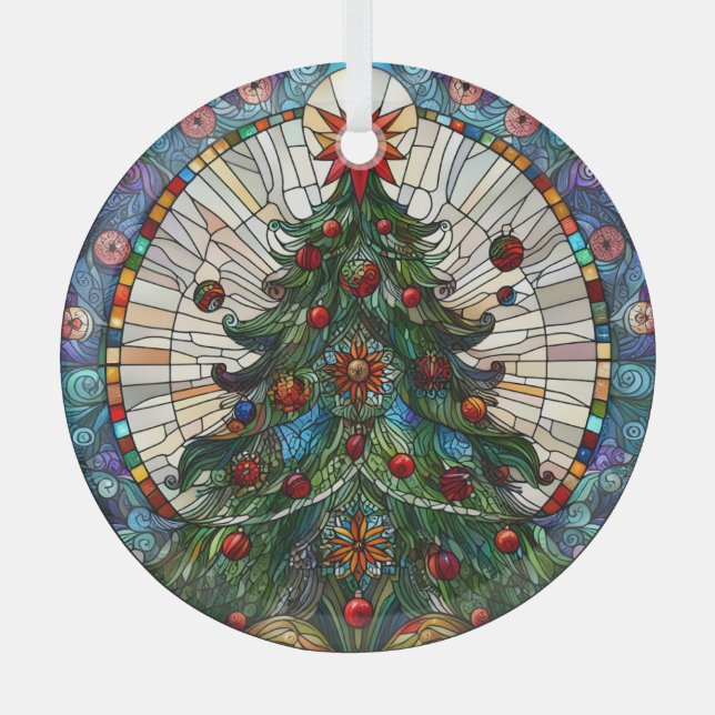 Stained Glass Christmas Tree Ornament (Front)