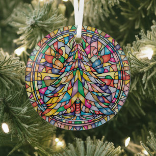 Stained Glass Christmas Tree Ornament