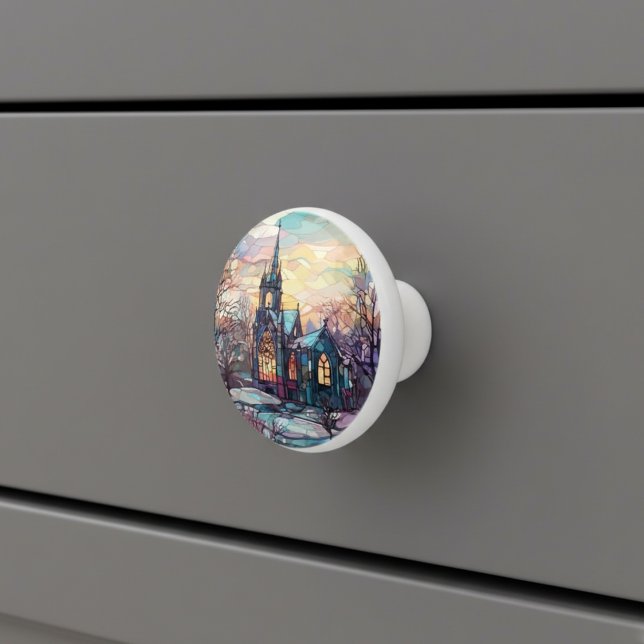Stained Glass Church Ceramic Knob (Creator Uploaded)