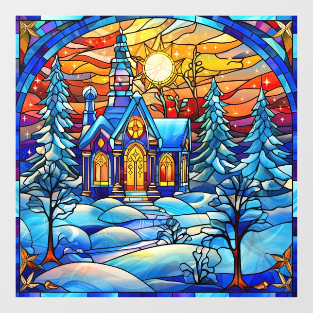Stained Glass Church Window Cling (Sheet)