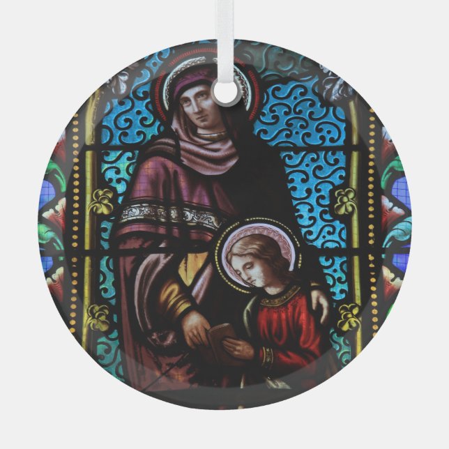 Stained glass church window  glass ornament (Front)