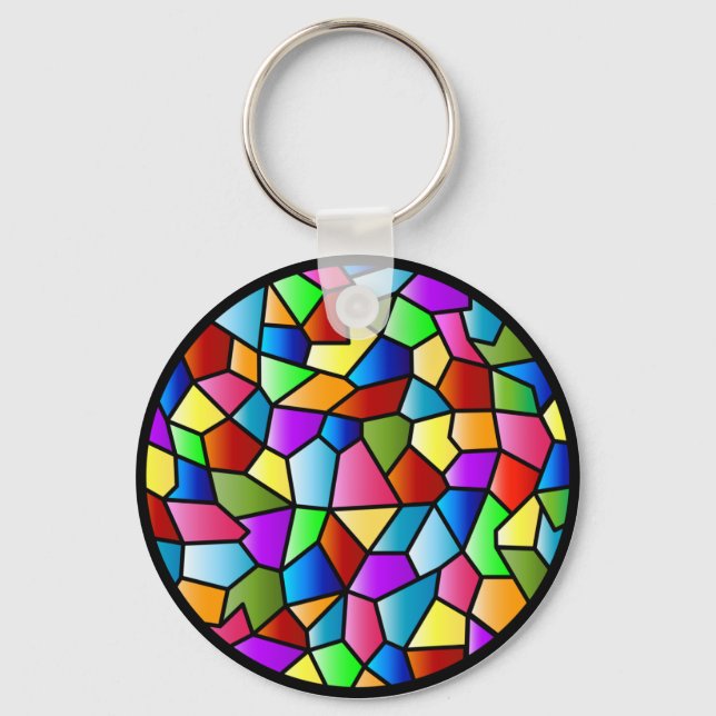 Stained Glass Circle Keychain (Front)