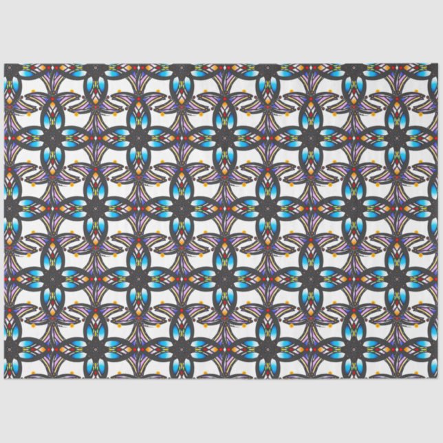 Stained glass circular design tissue paper (Front)