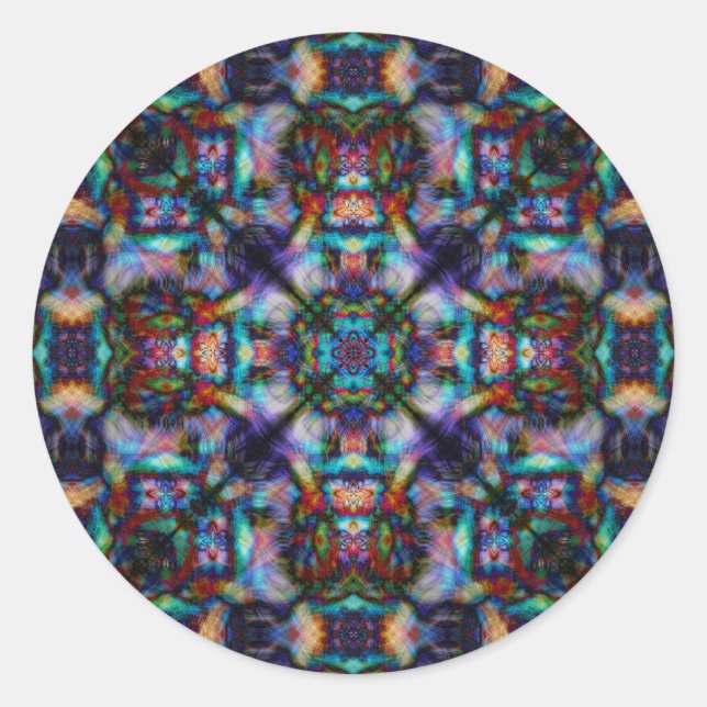 Stained Glass Classic Round Sticker (Front)
