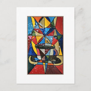 Stained Glass Coffee Mug Acrylic Artwork Postcard