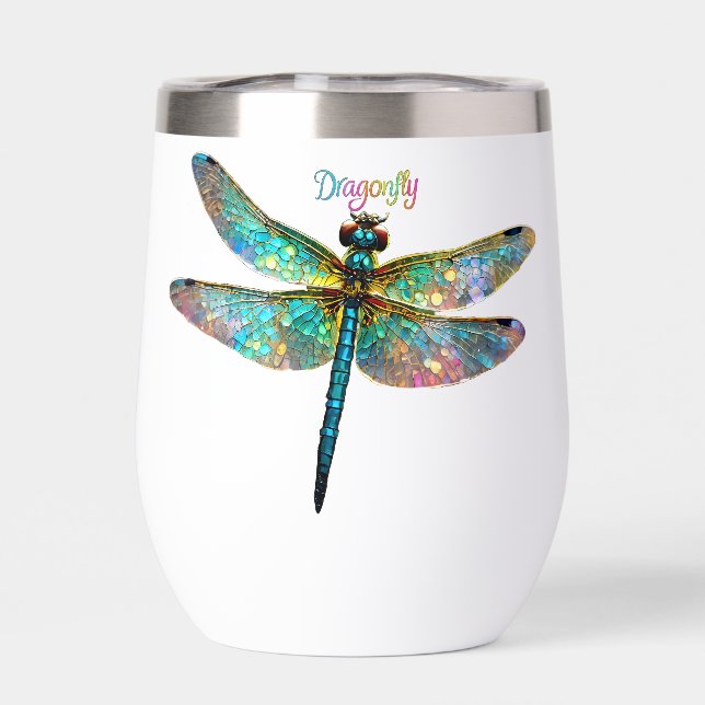 Stained Glass Colorful Dragonfly (Back)